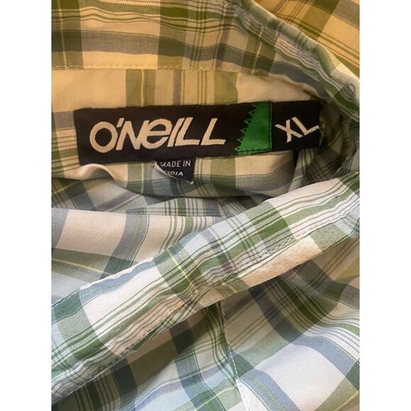 O'Neill‎ Men's XL Short Sleeve Button Front Plaid Cotton Shirt - Picture 4 of 4